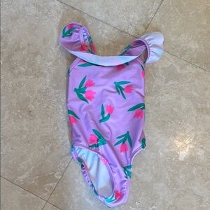 Kids Floral Purple Swimsuit